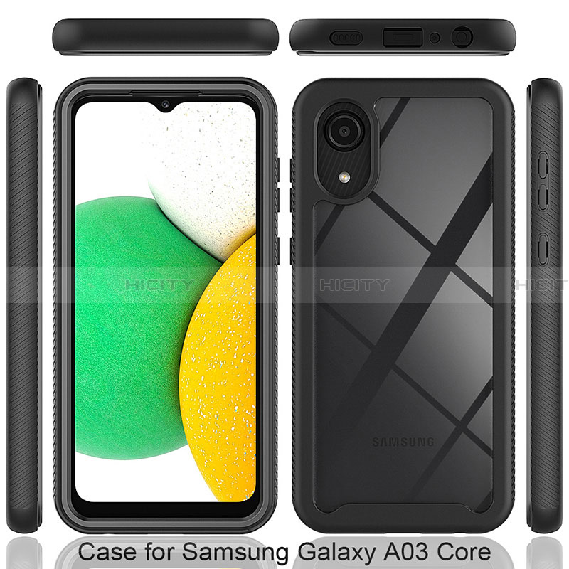 Custodia Silicone e Plastica Opaca Cover Fronte e Retro 360 Gradi per Samsung Galaxy A03 Core