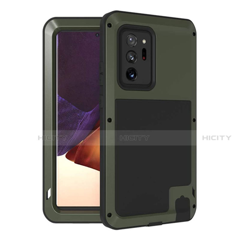 Custodia Silicone e Plastica Opaca Cover Fronte e Retro 360 Gradi per Samsung Galaxy Note 20 Ultra 5G Verde Militare