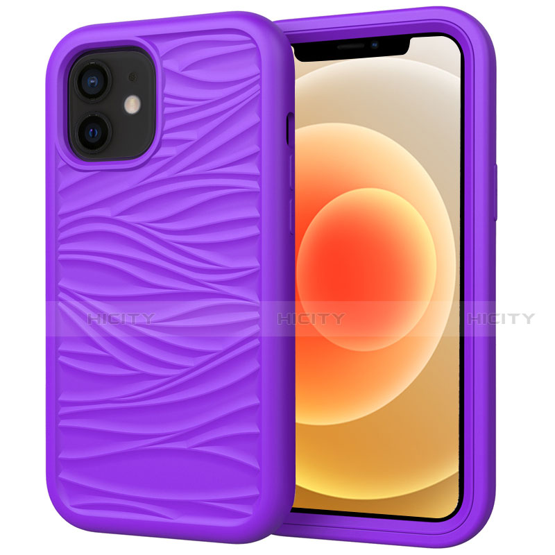 Custodia Silicone e Plastica Opaca Cover Fronte e Retro 360 Gradi R01 per Apple iPhone 12