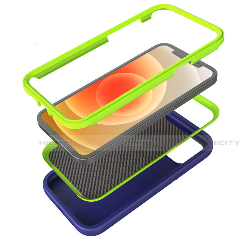 Custodia Silicone e Plastica Opaca Cover Fronte e Retro 360 Gradi R01 per Apple iPhone 12 Pro