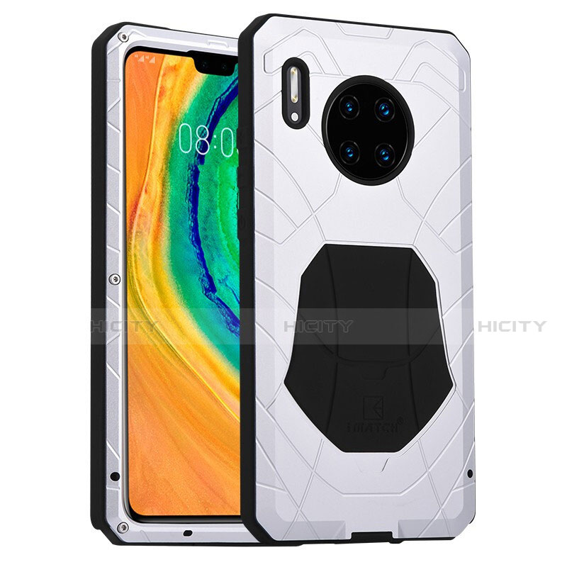 Custodia Silicone e Plastica Opaca Cover Fronte e Retro 360 Gradi R01 per Huawei Mate 30E Pro 5G Argento