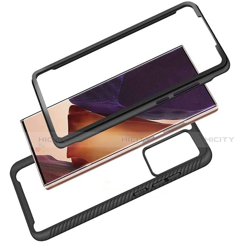 Custodia Silicone e Plastica Opaca Cover Fronte e Retro 360 Gradi R04 per Samsung Galaxy Note 20 Ultra 5G Nero