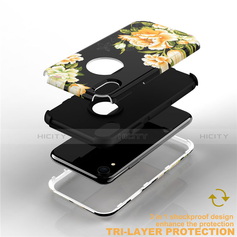 Custodia Silicone e Plastica Opaca Cover Fronte e Retro 360 Gradi U01 per Apple iPhone XR
