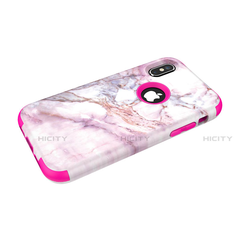 Custodia Silicone e Plastica Opaca Cover Fronte e Retro 360 Gradi U01 per Apple iPhone Xs