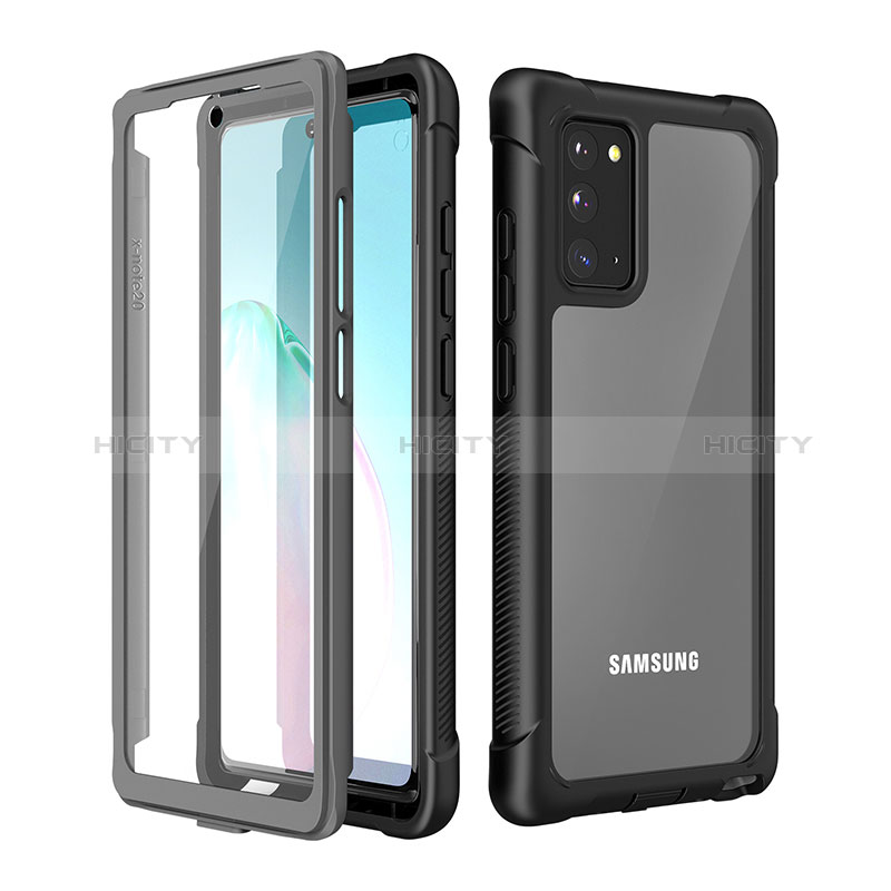 Custodia Silicone e Plastica Opaca Cover Fronte e Retro 360 Gradi U01 per Samsung Galaxy Note 20 5G Nero