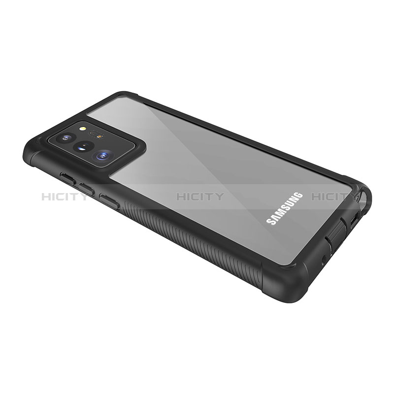 Custodia Silicone e Plastica Opaca Cover Fronte e Retro 360 Gradi U01 per Samsung Galaxy Note 20 Ultra 5G Nero