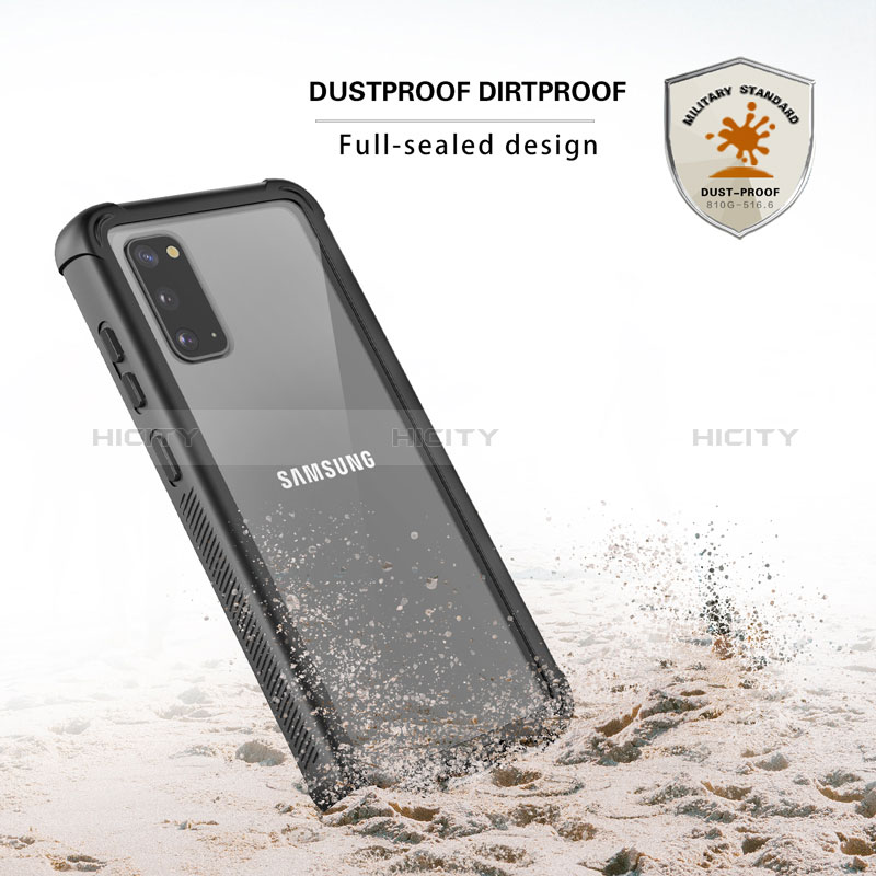 Custodia Silicone e Plastica Opaca Cover Fronte e Retro 360 Gradi U01 per Samsung Galaxy S20 5G Nero