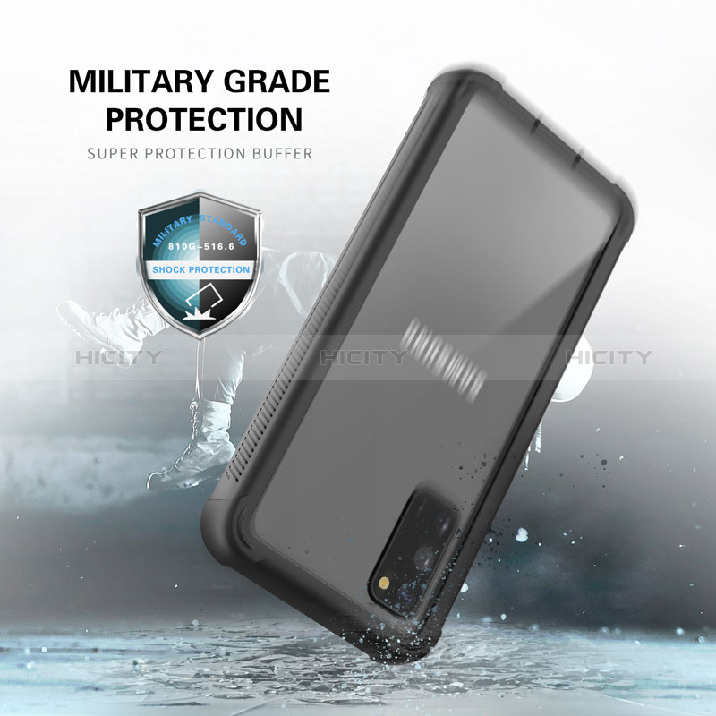 Custodia Silicone e Plastica Opaca Cover Fronte e Retro 360 Gradi U01 per Samsung Galaxy S20 Nero