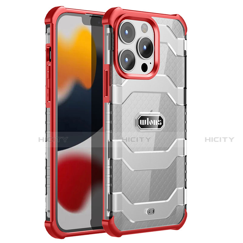 Custodia Silicone e Plastica Opaca Cover Fronte e Retro 360 Gradi U02 per Apple iPhone 13 Pro Max Rosso