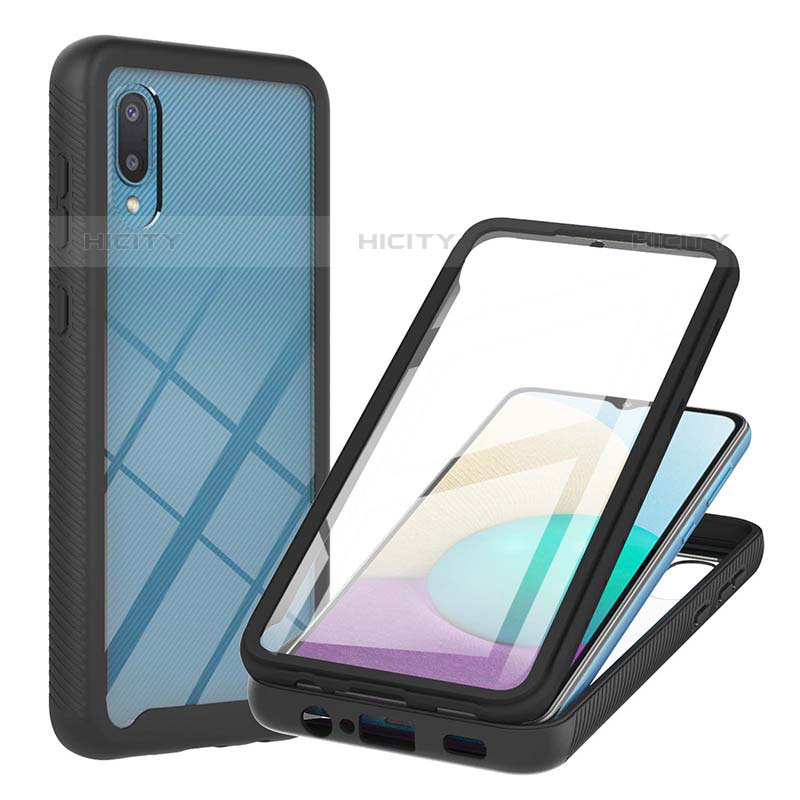 Custodia Silicone e Plastica Opaca Cover Fronte e Retro 360 Gradi U02 per Samsung Galaxy M02