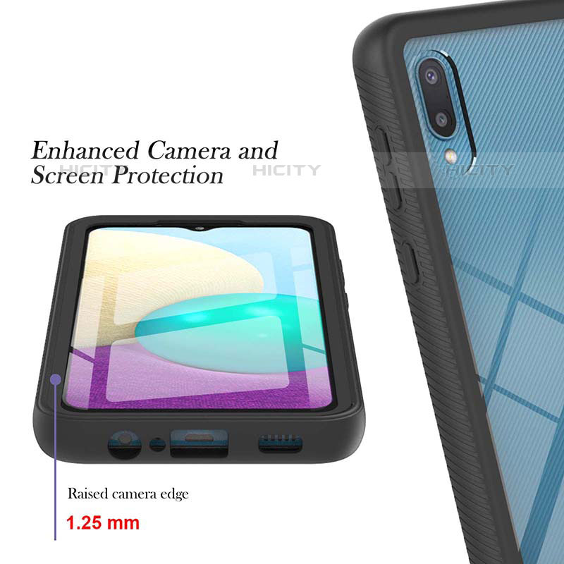 Custodia Silicone e Plastica Opaca Cover Fronte e Retro 360 Gradi U02 per Samsung Galaxy M02