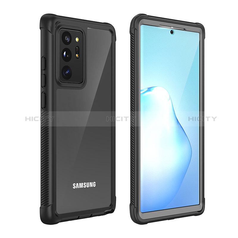 Custodia Silicone e Plastica Opaca Cover Fronte e Retro 360 Gradi U02 per Samsung Galaxy Note 20 Ultra 5G Nero
