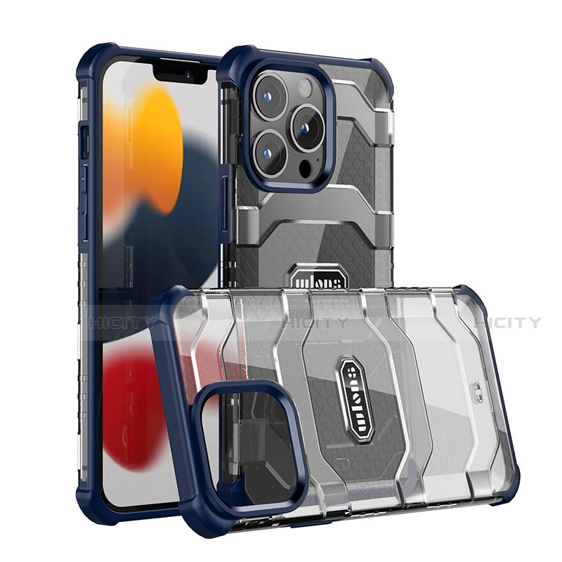 Custodia Silicone e Plastica Opaca Cover Fronte e Retro 360 Gradi U03 per Apple iPhone 13 Pro Max