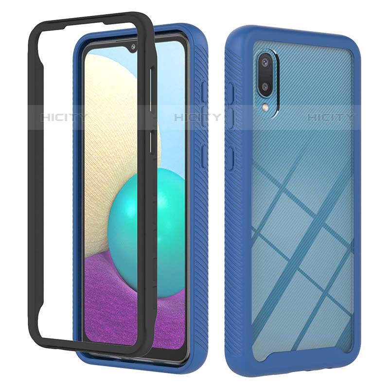 Custodia Silicone e Plastica Opaca Cover Fronte e Retro 360 Gradi U03 per Samsung Galaxy M02