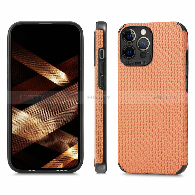 Custodia Silicone e Plastica Opaca Cover Fronte e Retro 360 Gradi U04 per Apple iPhone 14 Pro Max Arancione