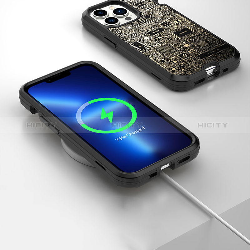 Custodia Silicone e Plastica Opaca Cover Fronte e Retro 360 Gradi YJ3 per Apple iPhone 13 Pro Nero