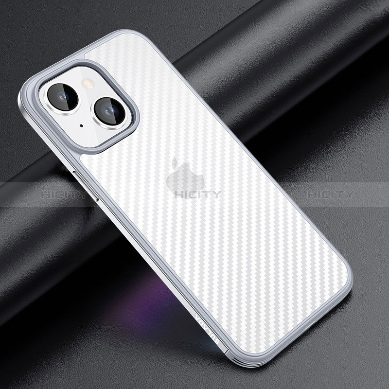 Custodia Silicone e Plastica Opaca Cover LD1 per Apple iPhone 13 Argento