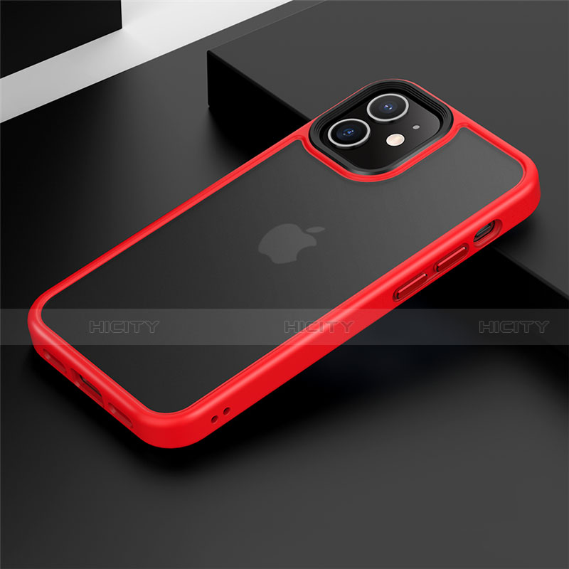 Custodia Silicone e Plastica Opaca Cover N01 per Apple iPhone 12 Rosso