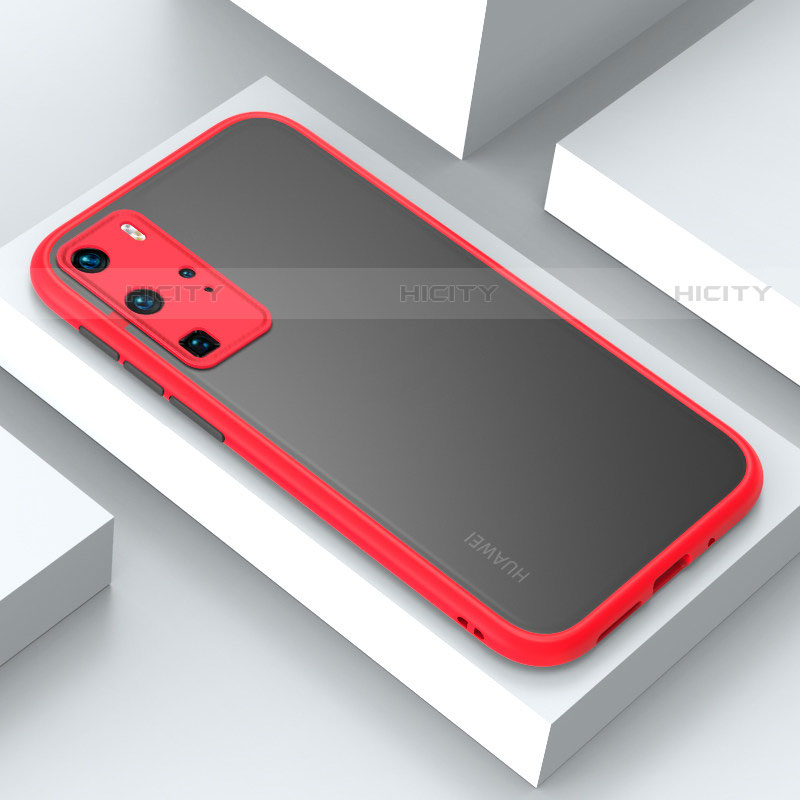 Custodia Silicone e Plastica Opaca Cover N02 per Huawei P40 Pro Rosso