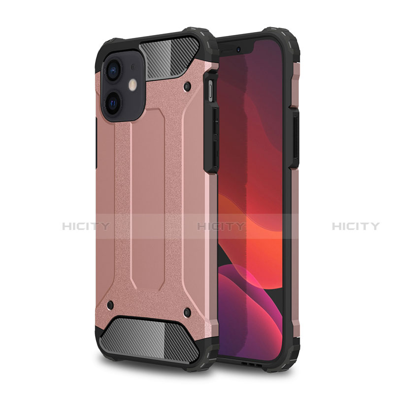 Custodia Silicone e Plastica Opaca Cover per Apple iPhone 12 Oro Rosa