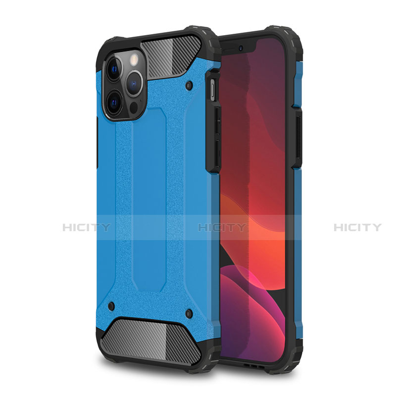 Custodia Silicone e Plastica Opaca Cover per Apple iPhone 12 Pro Cielo Blu