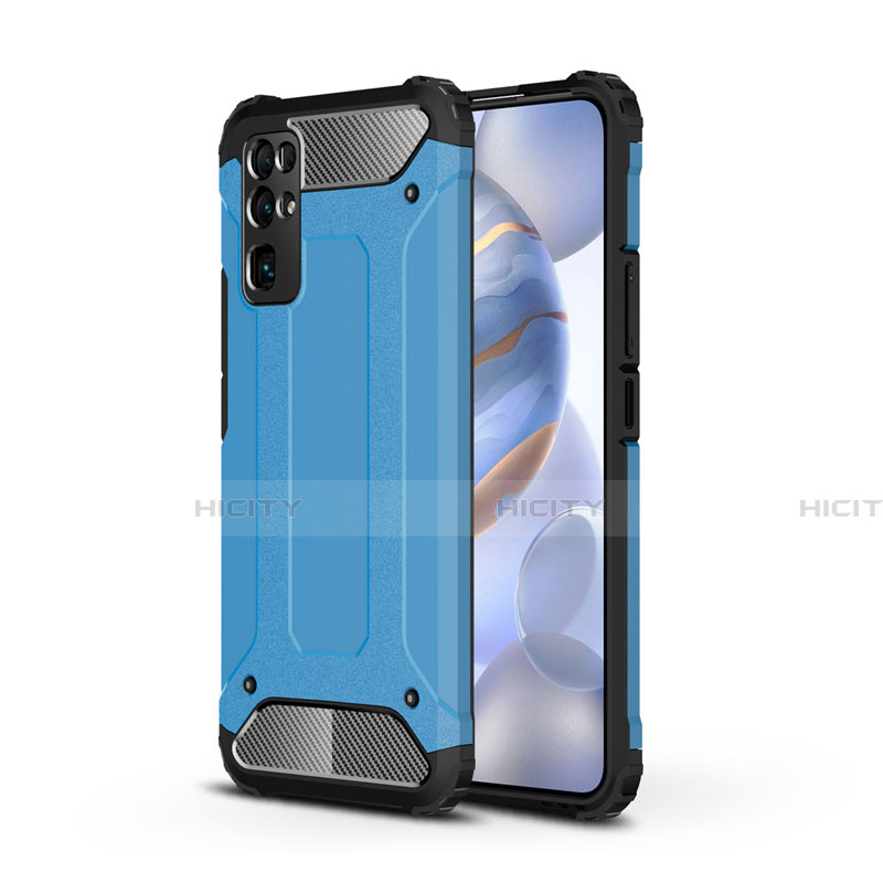 Custodia Silicone e Plastica Opaca Cover per Huawei Honor 30 Cielo Blu
