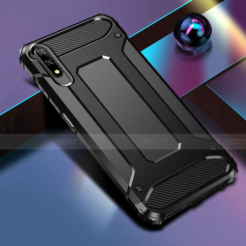 Custodia Silicone e Plastica Opaca Cover per Huawei Honor 9X Nero