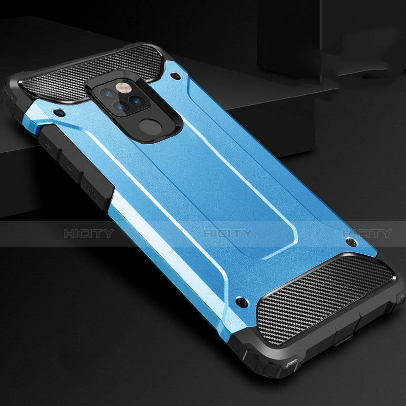 Custodia Silicone e Plastica Opaca Cover per Huawei Mate 20 Blu