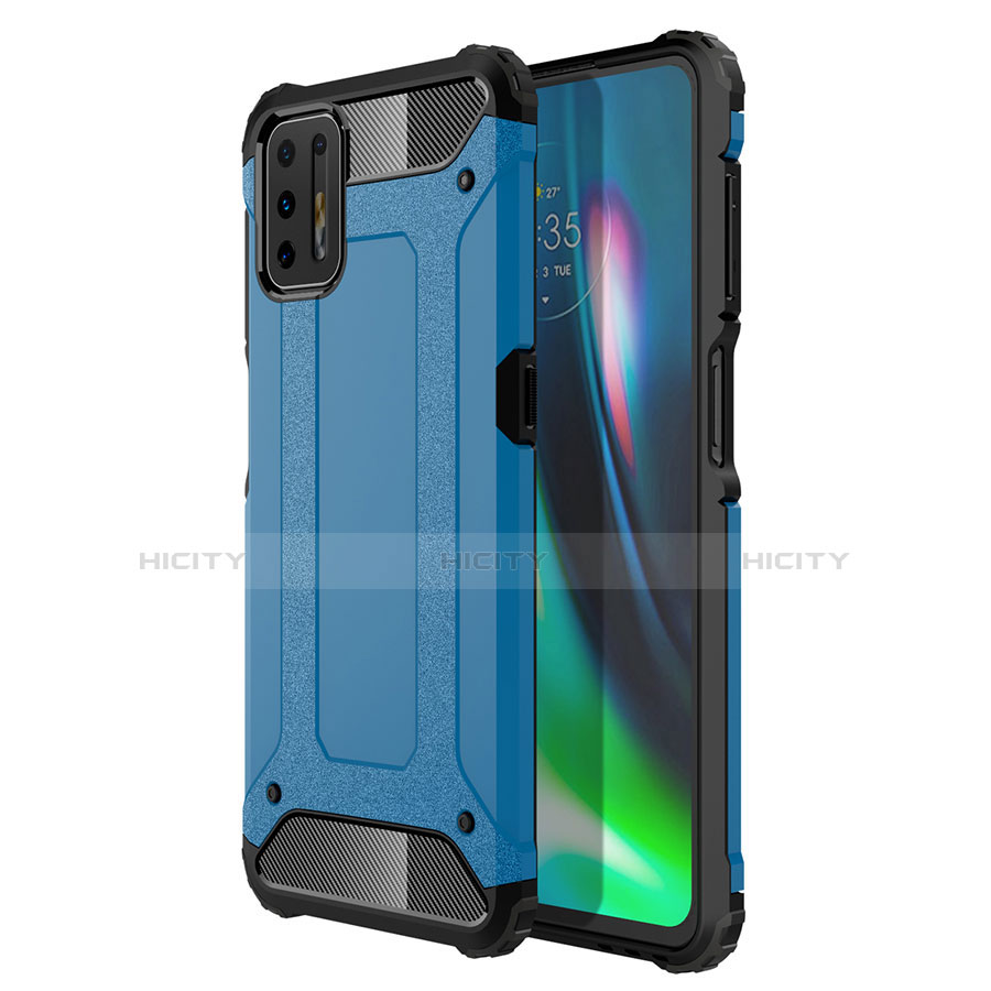 Custodia Silicone e Plastica Opaca Cover per Motorola Moto G9 Plus Cielo Blu
