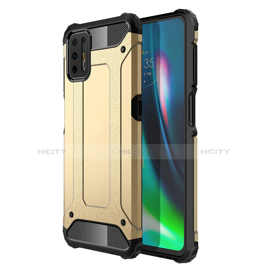 Custodia Silicone e Plastica Opaca Cover per Motorola Moto G9 Plus Oro