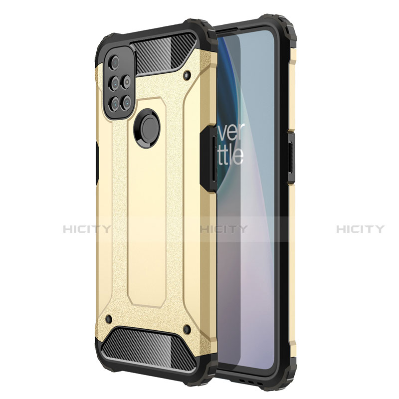 Custodia Silicone e Plastica Opaca Cover per OnePlus Nord N10 5G Oro