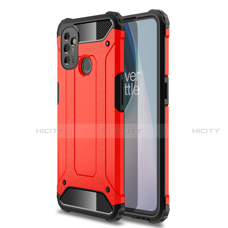 Custodia Silicone e Plastica Opaca Cover per OnePlus Nord N100 Rosso