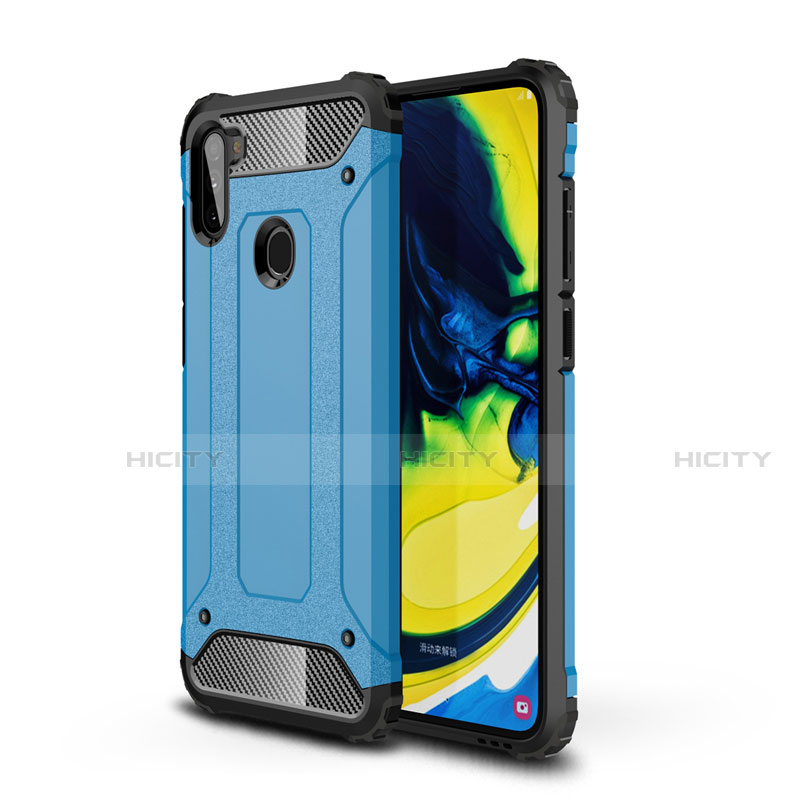 Custodia Silicone e Plastica Opaca Cover per Samsung Galaxy A11 Cielo Blu