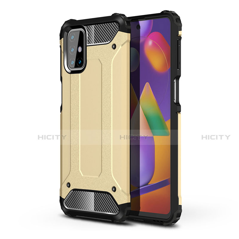 Custodia Silicone e Plastica Opaca Cover per Samsung Galaxy M31s Oro