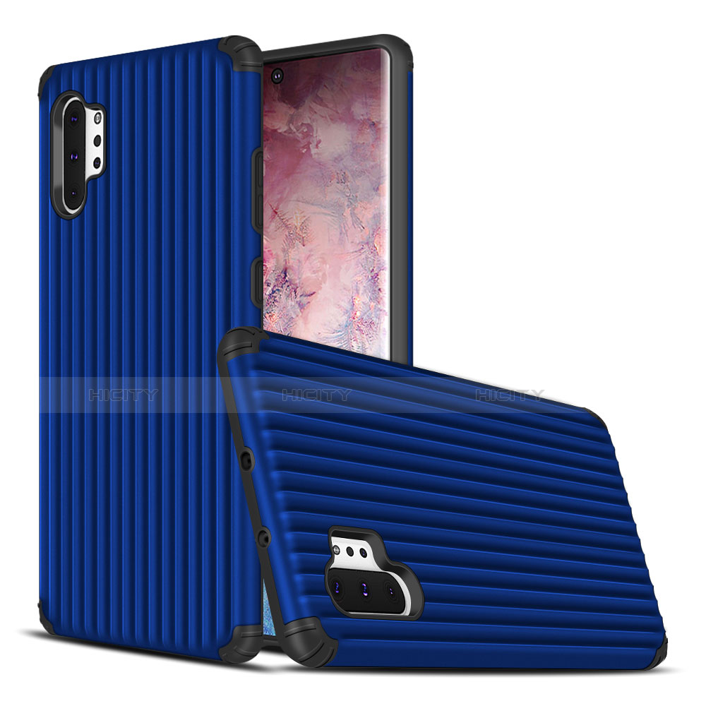 Custodia Silicone e Plastica Opaca Cover per Samsung Galaxy Note 10 Plus Blu