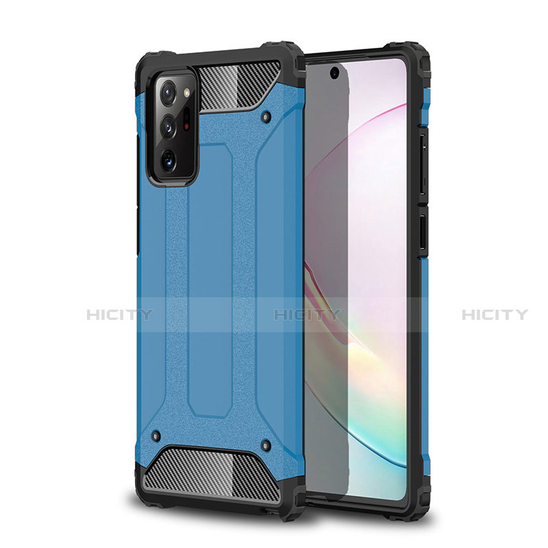Custodia Silicone e Plastica Opaca Cover per Samsung Galaxy Note 20 Ultra 5G Cielo Blu