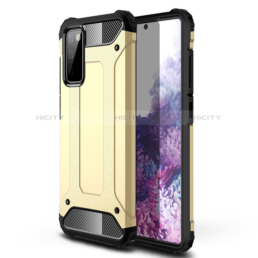 Custodia Silicone e Plastica Opaca Cover per Samsung Galaxy S20 FE 2022 5G Oro