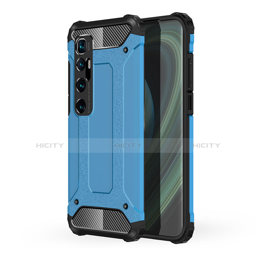 Custodia Silicone e Plastica Opaca Cover per Xiaomi Mi 10 Ultra Cielo Blu