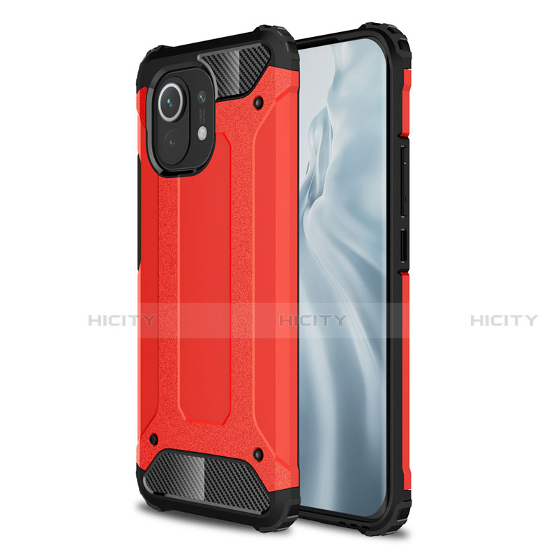 Custodia Silicone e Plastica Opaca Cover per Xiaomi Mi 11 5G Rosso