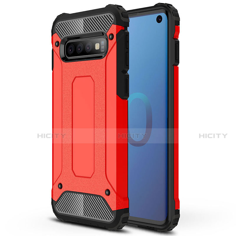 Custodia Silicone e Plastica Opaca Cover R01 per Samsung Galaxy S10 Rosso