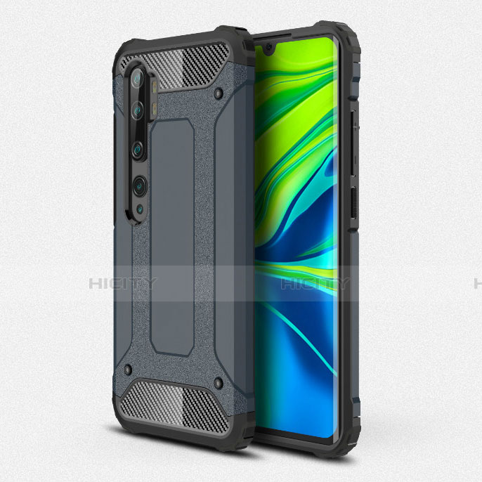 Custodia Silicone e Plastica Opaca Cover R01 per Xiaomi Mi Note 10 Pro Blu