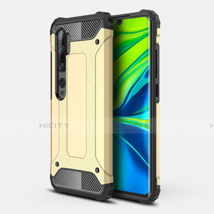 Custodia Silicone e Plastica Opaca Cover R01 per Xiaomi Mi Note 10 Pro Oro