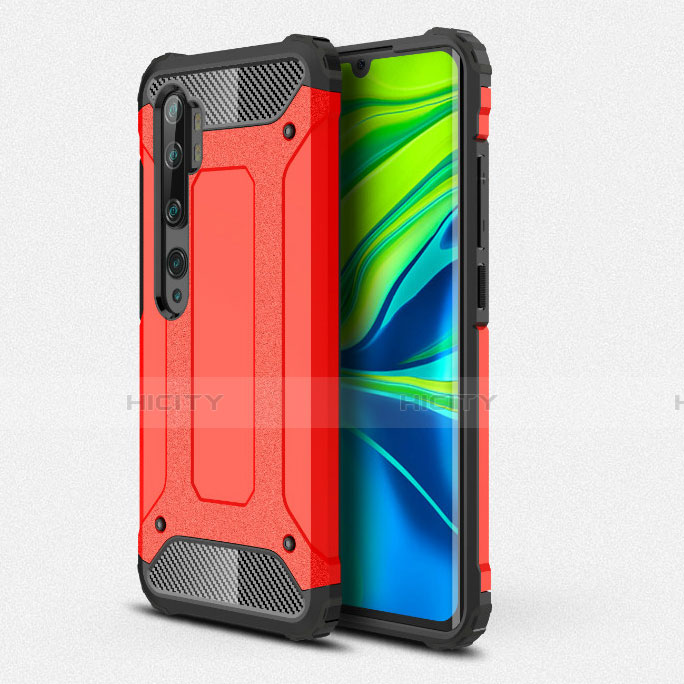 Custodia Silicone e Plastica Opaca Cover R01 per Xiaomi Mi Note 10 Pro Rosso