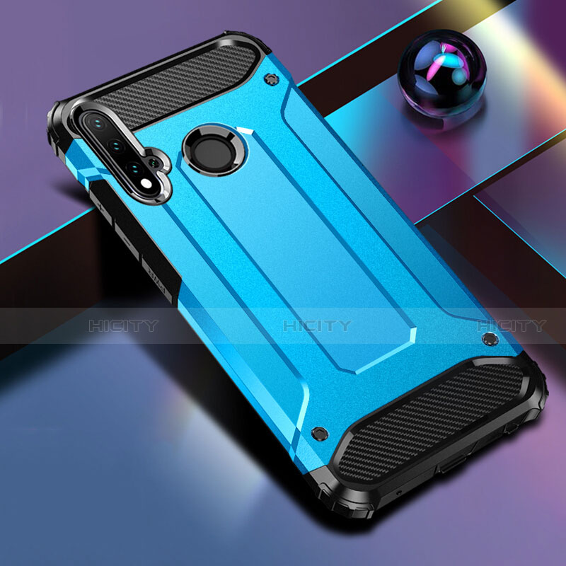 Custodia Silicone e Plastica Opaca Cover R02 per Huawei Nova 5i Cielo Blu