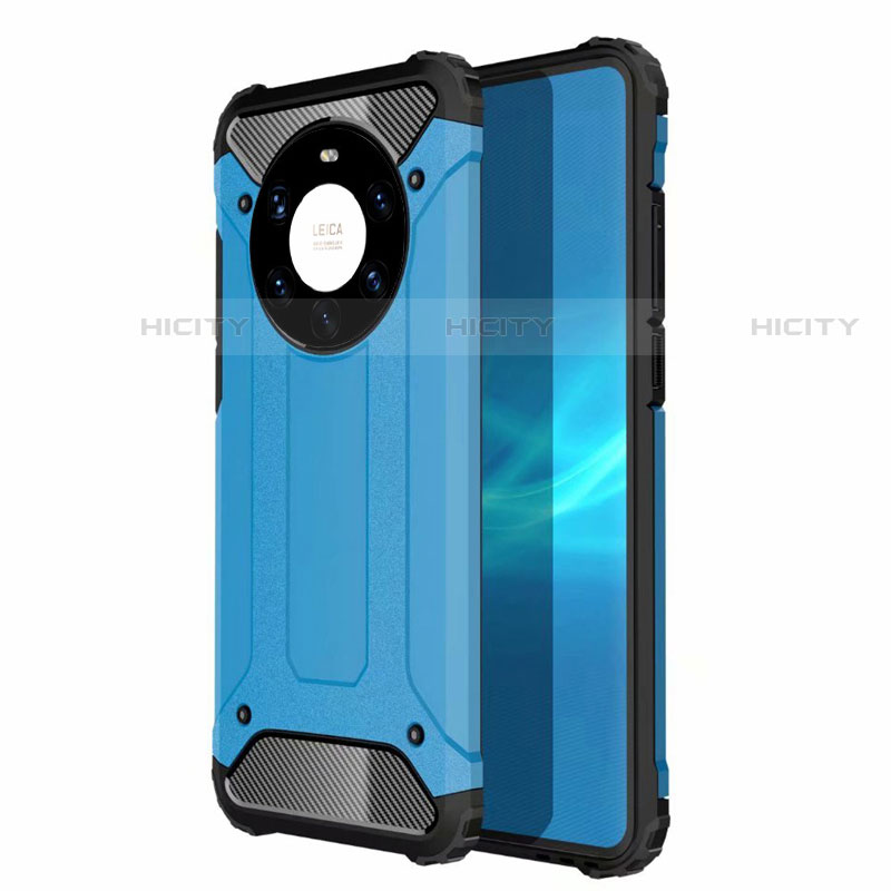 Custodia Silicone e Plastica Opaca Cover U01 per Huawei Mate 40 Pro+ Plus Cielo Blu