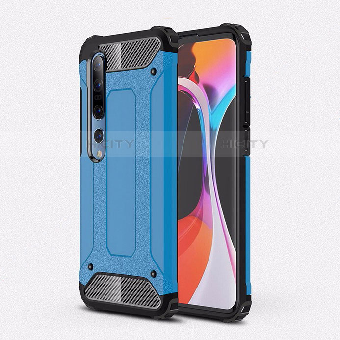 Custodia Silicone e Plastica Opaca Cover U01 per Xiaomi Mi 10 Cielo Blu
