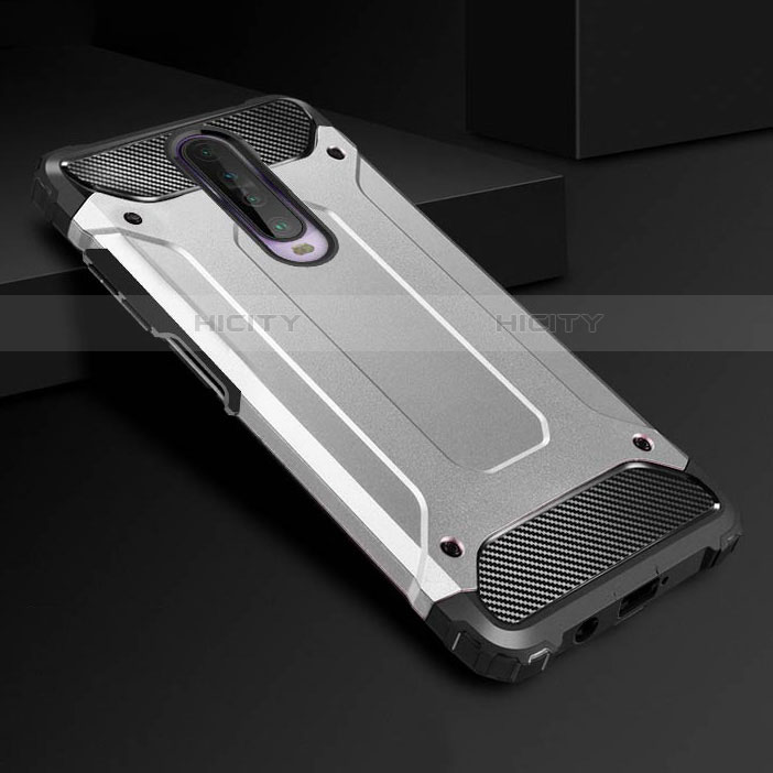 Custodia Silicone e Plastica Opaca Cover U01 per Xiaomi Redmi K30 5G Argento