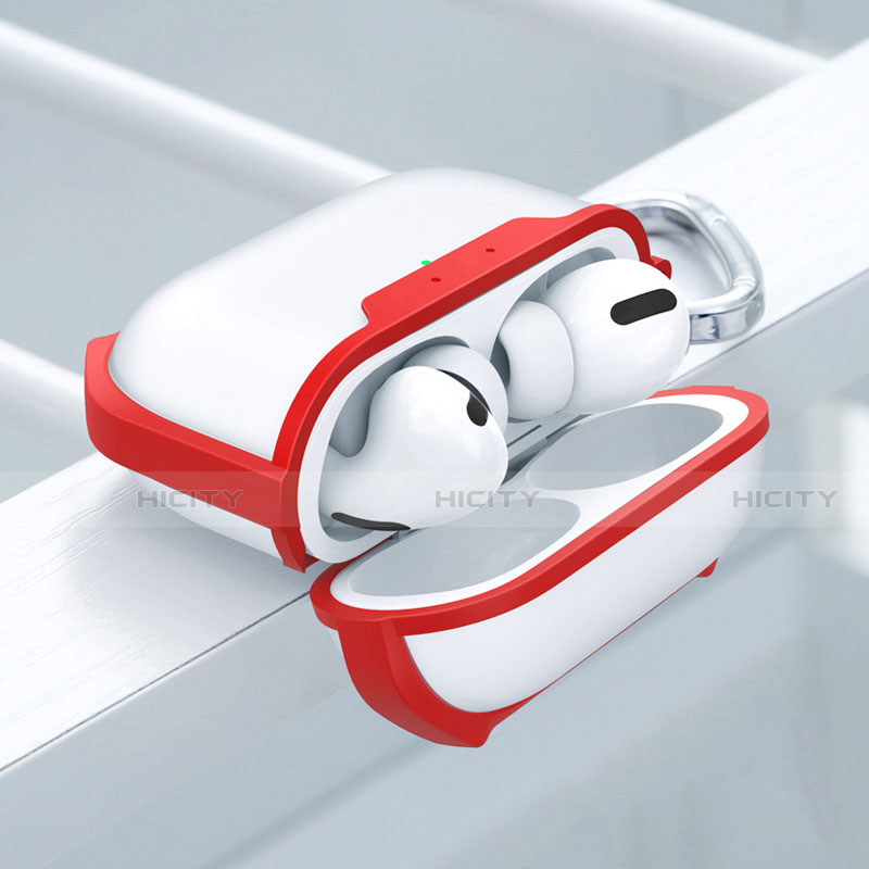 Custodia Silicone e Plastica Opaca Cover U02 per Apple AirPods Pro Rosso