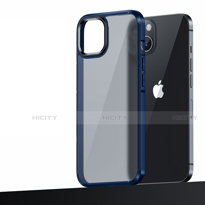 Custodia Silicone e Plastica Opaca Cover U04 per Apple iPhone 13 Mini Blu