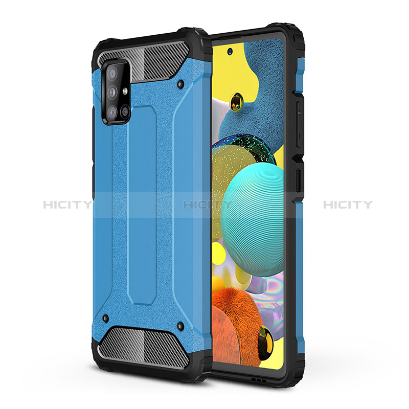 Custodia Silicone e Plastica Opaca Cover WL1 per Samsung Galaxy A51 5G Blu